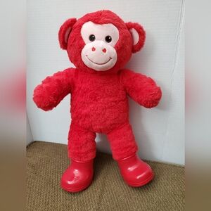 Build A Bear Wild Hearts Red Monkey Stuffed Plush